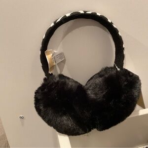 Michael Kors Luxe Black Faux Fur Earmuffs